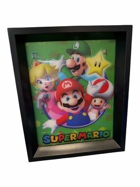 Super Mario 3D Shadow Box Wall Art – Framed Nintendo Character Decor